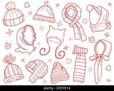 Winter accessories collection  Stock Vector