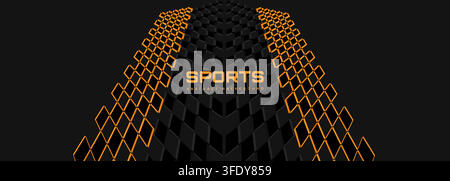 Abstract modern sport background with bright black and yellow diagonal checkerboard shapes for racing poster design flag and sports event. Vector Stock Vector