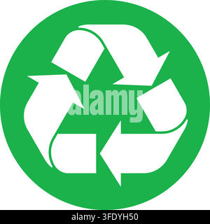 Circular Recycling Symbol, Green Recycle Arrows Icon Stock Vector