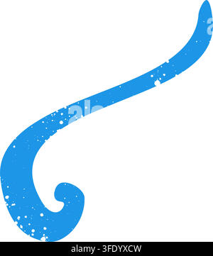 Hand drawn doodle abstract scribble blue element. Simple textured noise effect isolated white background item Stock Vector