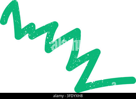 Hand drawn doodle abstract scribble green element. Simple textured noise effect isolated white background item Stock Vector