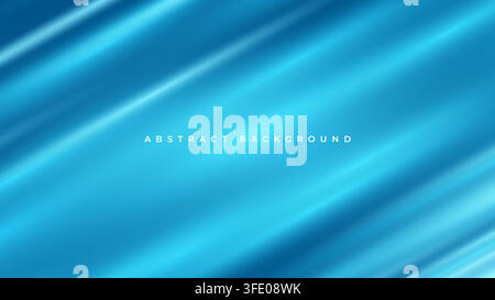 Blue abstract background with sweeping diagonal light streaks and smooth gradient waves, creating modern dynamic backdrop for banners, presentations Stock Vector