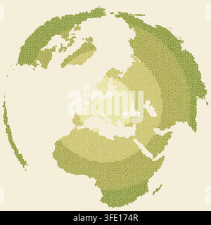 abstract urban countryside europe urban grid world map showing city-block street parcels and organic road networks for print decor framed poster Stock Vector