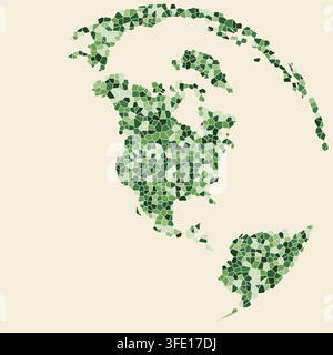 abstract urban countryside usa urban grid world map showing city-block street parcels and organic road networks for print decor poster poster print Stock Vector