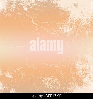 High-quality vector square backdrop featuring a colorful pastel mesh gradient from a light cream center to peach pink edges with a heavy distressed gr Stock Vector