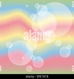 High-quality digital square backdrop featuring a vibrant holographic mesh gradient with soft colorful waves. Decorated with beautiful semi-transparent Stock Vector