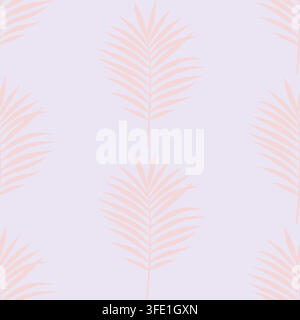 Seamless pattern with palm leaves in a soft pastel color scheme. Stock Vector