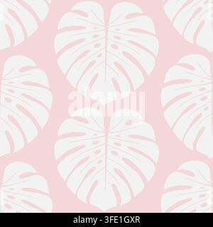 Seamless pattern with large monstera leaves creating a bold tropical look. Stock Vector