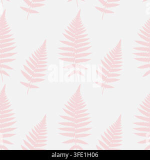 Seamless pattern featuring fern leaves in a delicate feminine style. Stock Vector