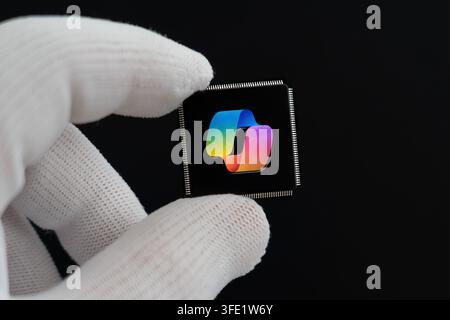 Copilot AI chipset - artificial intelligence by Microsoft Stock Photo