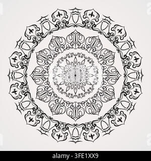 mandala forms a unit of royal army with ornamentation formation Stock Vector
