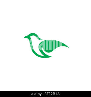 Bird Leaf Logo Vector Illustration. Bird Organic Icon Design Stock Vector