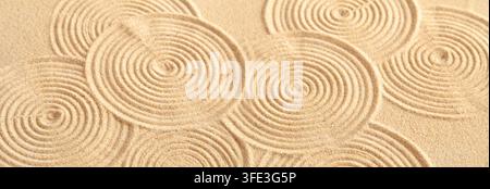 Sand circles close up background Stock Photo