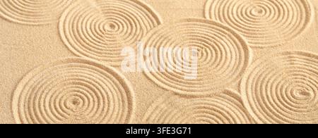 Sand circles close up background Stock Photo