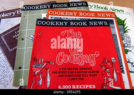 Cookery Book News leaflets from the Cookery Book Club om kitchen table Stock Photo