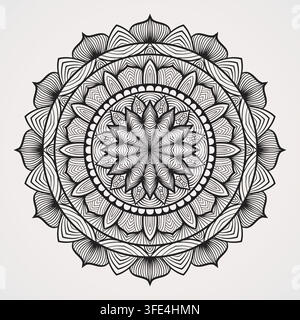 mandalas with continuous lines and forming a flower arrangement Stock Vector