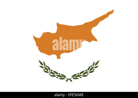 cyprus national flag flat vector illustration. Suitable for editorial and educational use. Stock Vector
