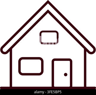 Line Art House Icon Isolated and house icon and house logo Stock Vector