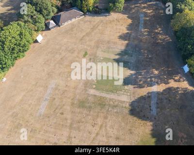 aerial view of chiddingly cricket ground  in chiddingly east sussex Stock Photo