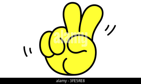 Peace, Victory. Hand sign. Gesture fingers Stock Vector