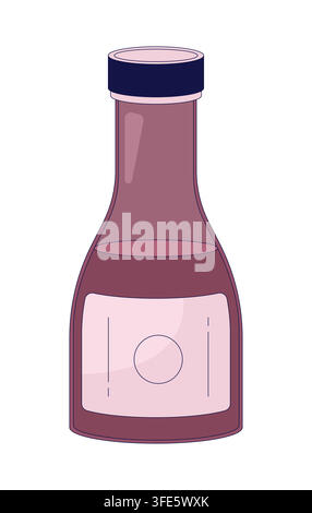 Soy sauce bottle with blank label 2D cartoon clip art Stock Vector