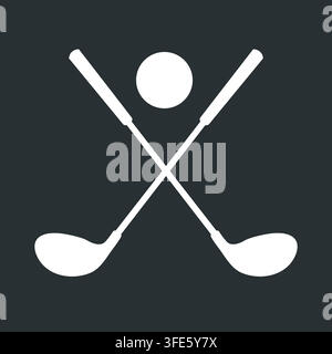 Minimalist Crossed Golf Clubs and Ball Vector Icon for Club Logo or Tournament EmblemMinimalist Crossed Golf Clubs and Ball Vector Icon for Club Logo Stock Vector