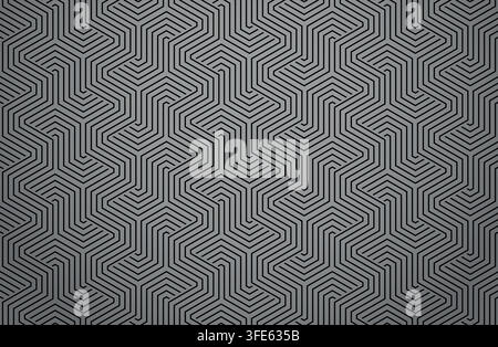 Abstract geometric pattern with stripes, lines. Seamless vector background. Gray and black ornament. Simple lattice graphic design Stock Vector