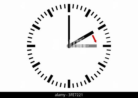 Time change, summertime, wintertime, clock, calendar, timer, clocks, planning, time, timepiece, time, text, texts, pointer, time difference, from wint Stock Photo