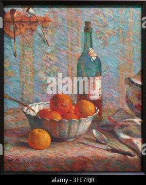 Still Life with a Bowl and Fruits, 1886, Emile Schuffenecker (Fresnes-Saint-Mammès 1851 - Paris 1934), Kröller-Müller museum, De Hoge Veluwe National Stock Photo