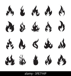 Fire icons collection Stock Vector