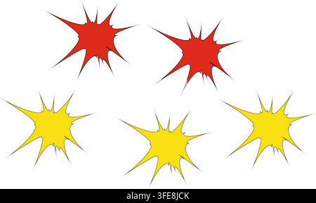 Comic Burst Vector Set for Editable Speech Effects, Posters, Comics and Advertising Graphics Stock Vector
