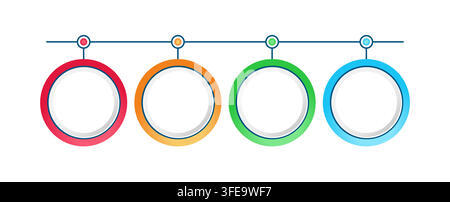 Multicolor ring infographic 4 steps Stock Vector