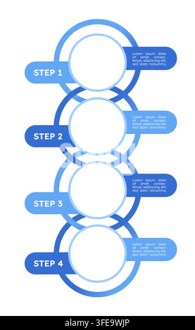 Chronological sequence empty infographic template Stock Vector
