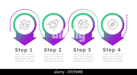Linear sequential infographic 4 steps Stock Vector