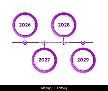 Purple timeline infographic 4 steps Stock Vector