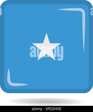 Square shape icon of the national flag of Somalia Vector illustration Stock Vector