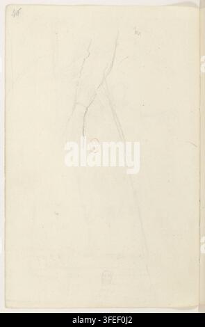 A drawing by Edgar Degas, a French artist and draughtsman, from his book of studies and research, featuring an abstract composition of intersecting lines and circular marks, created in the 19th century. Stock Photo
