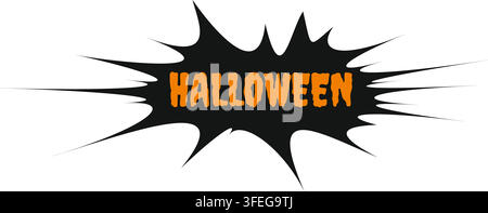 Editable Halloween burst graphic for party flyers, posters, stickers, banners, invitations, social media promotions, merchandise and seasonal advertis Stock Vector