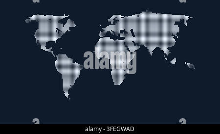 World map in dotted dark style Stock Vector