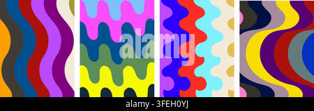 Abstract background design featuring vertical wavy colorful stripes in a modern vibrant artistic style Stock Vector