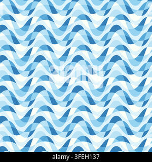 Retro vibes of wavy ogee pattern, abstract seamless vector background, perfect for wallpapers, fabric Stock Vector