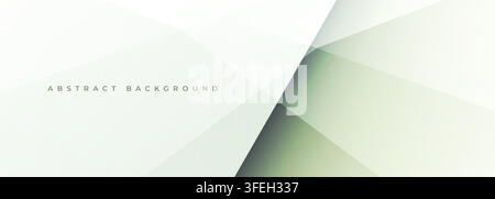 Soft geometric abstract background with translucent overlapping shapes, pale green and gray gradients, clean minimal composition. Vector illustration Stock Vector