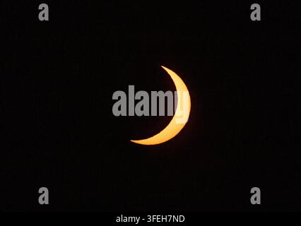Total Solar Eclipse in Partial Phase Stock Photo