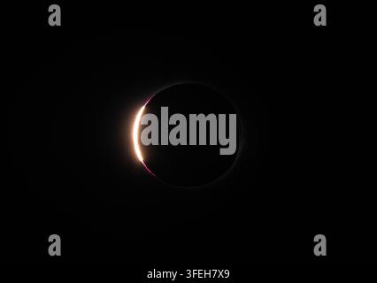 The diamond ring effect during a total solar eclipse Stock Photo