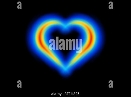 Abstract shape glowing in neon light, with heatmap color palette Stock Vector