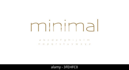 Thin Lowercase Font Geometric Logo Minimalistic Alphabet Vector English Letter Set Modern Typography, Clean Display Typographic Design for Title Text Stock Vector