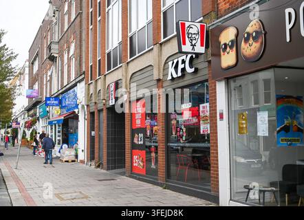 KFC fast food take away in Chapel Road Worthing , West Sussex , England UK Stock Photo