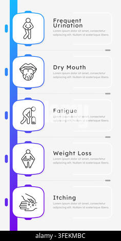 Internal physiological stress markers infographic 5 steps Stock Vector