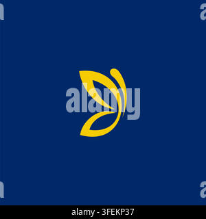Butterfly Logo Design. Minimalistic butterfly logo modern style Vector illustration Stock Vector