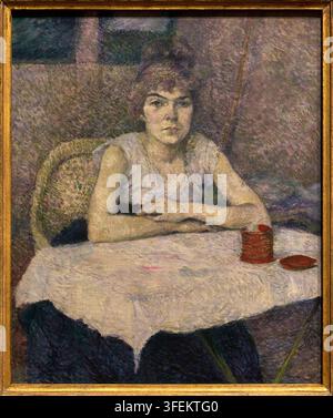 Young Woman at a Table, Poudre de riz, 1887, Henri de Toulouse-Lautrec (1864-1901), Van Gogh Museum, Amsterdam, Netherlands Stock Photo